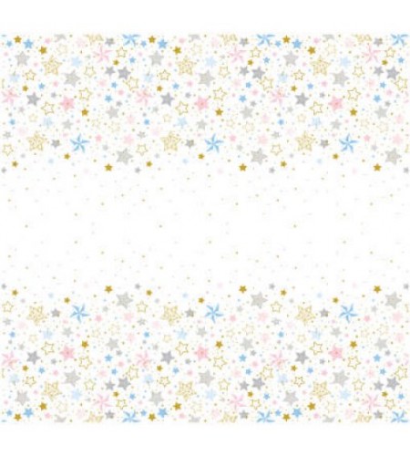 TOALHA ESTRELINHA AZUL E ROSA